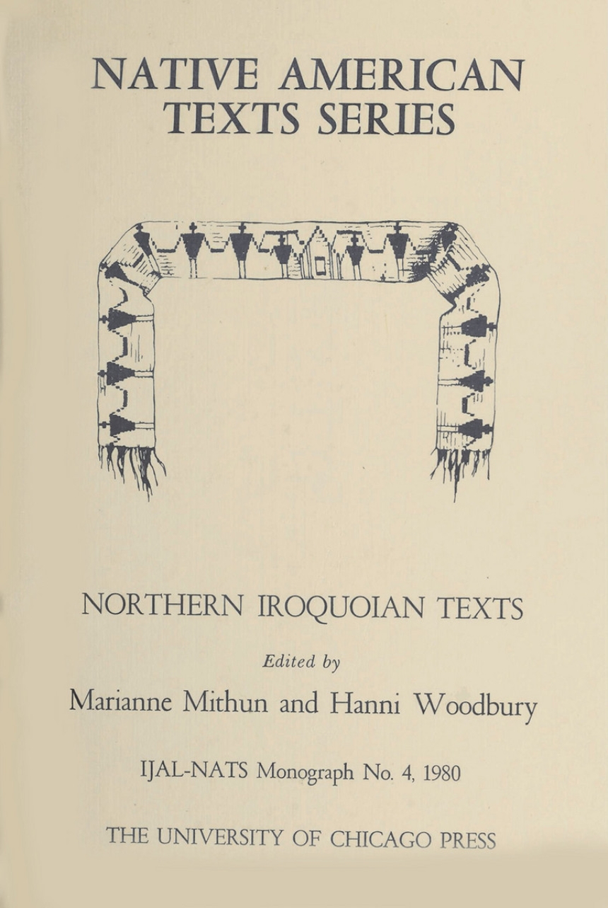 Northern Iroquoian Texts