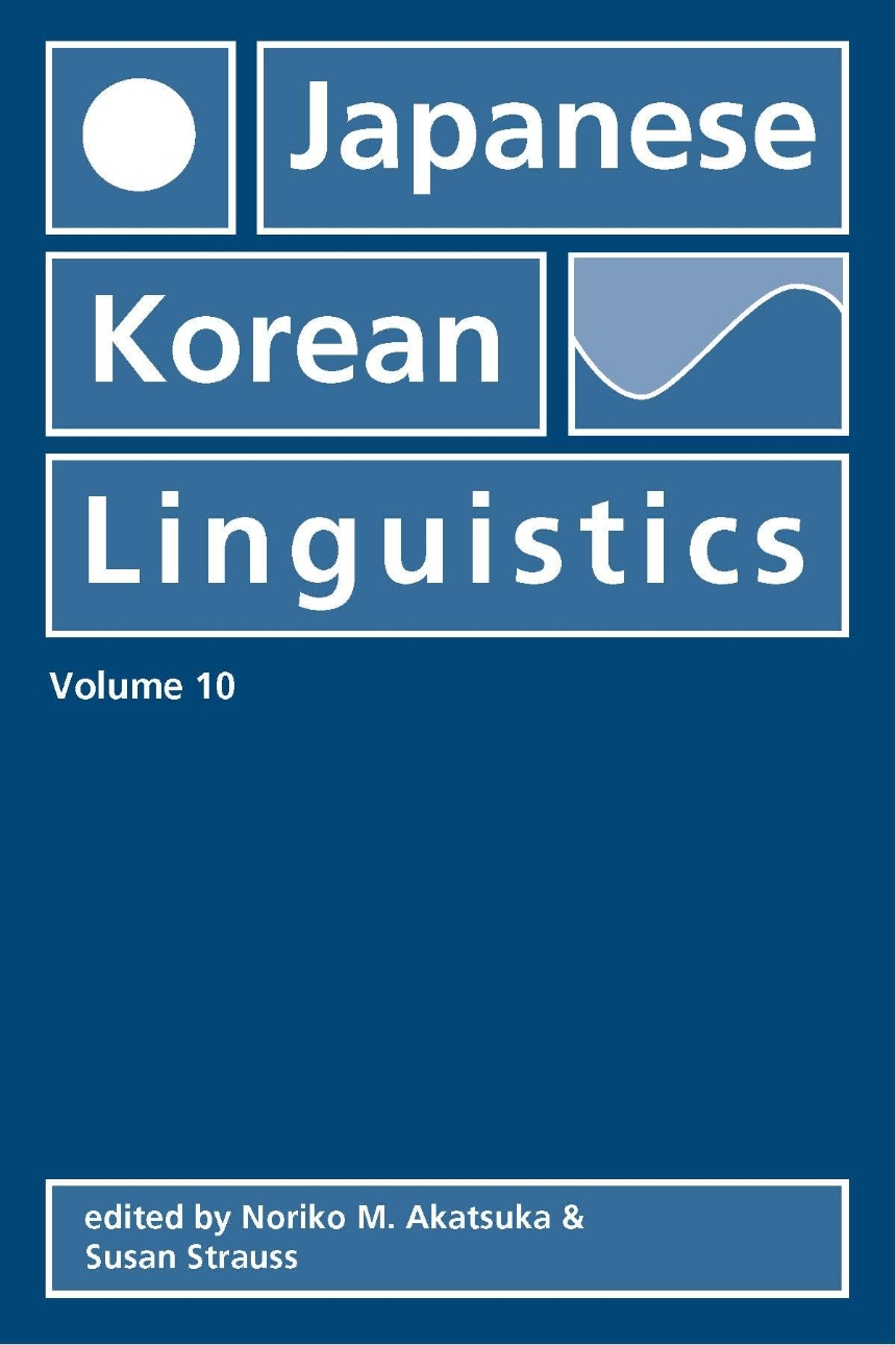 Japanese/Korean Linguistics, Volume 10