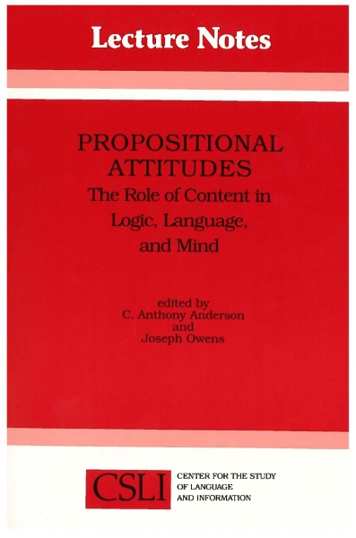 Propositional Attitudes: The Role of Content in Logic, Language, and Mind